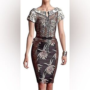 Beguile by Byron Lars Brocade  sheath dress. Anthropologie Size 2